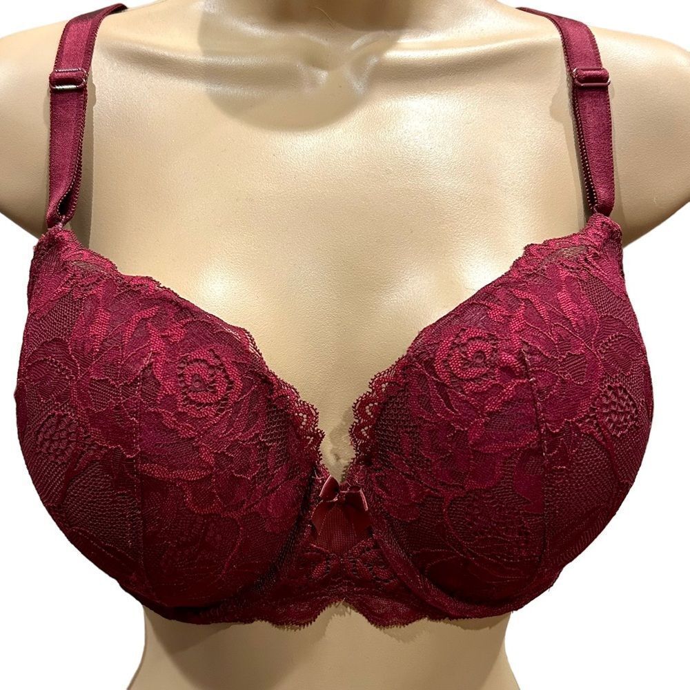 NWOT Torrid‎ Curves Maroon Lace Push-up Padded Bra 40B